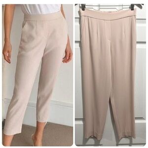 Aritzia Babaton Conan Pant Cropped Crepe Trousers Pants Blush Pink Beige Size 4